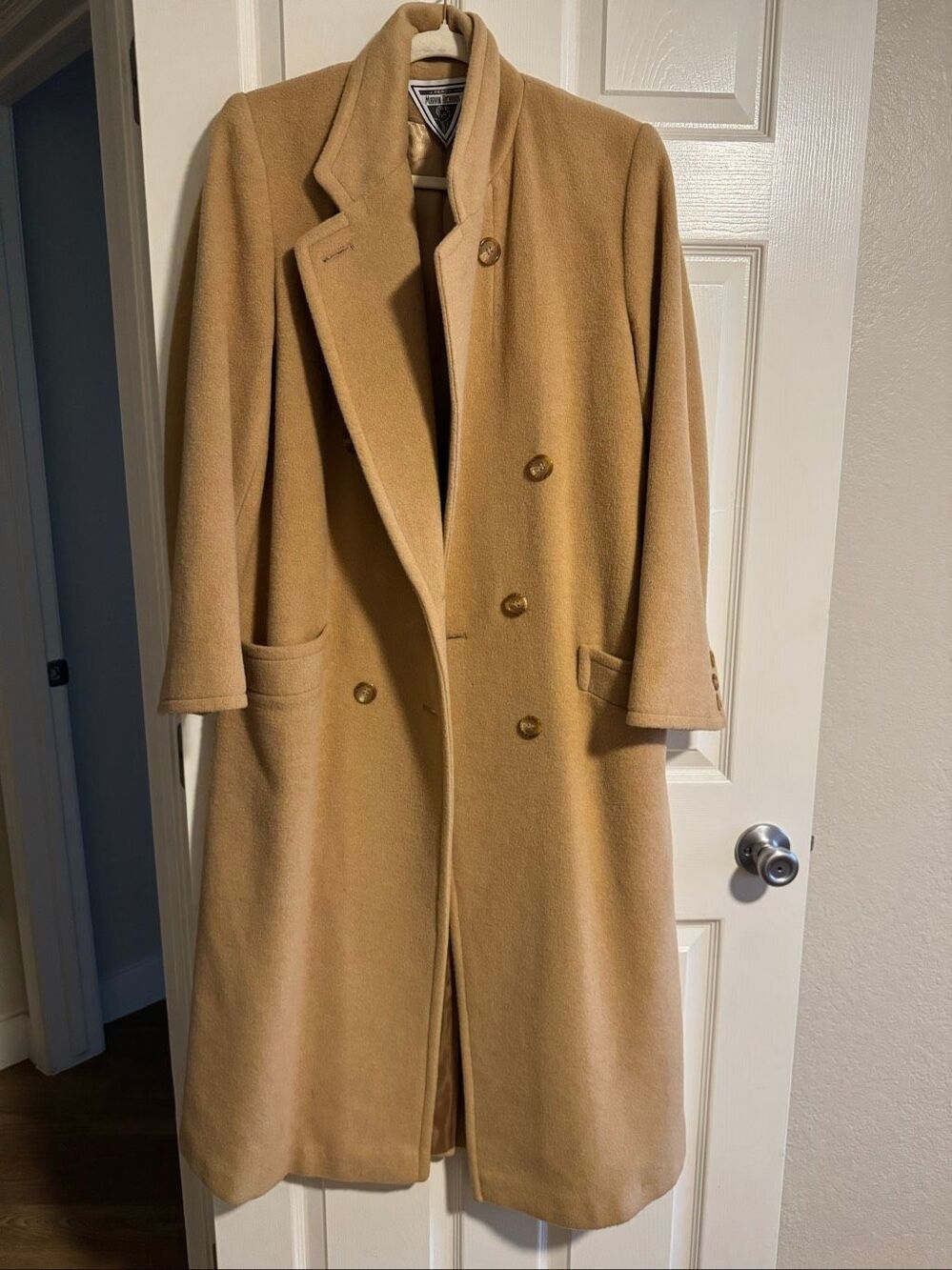 Vintage J. Percy for Marvin Richards 100% Camel Hair Long Coat Size 6 USA